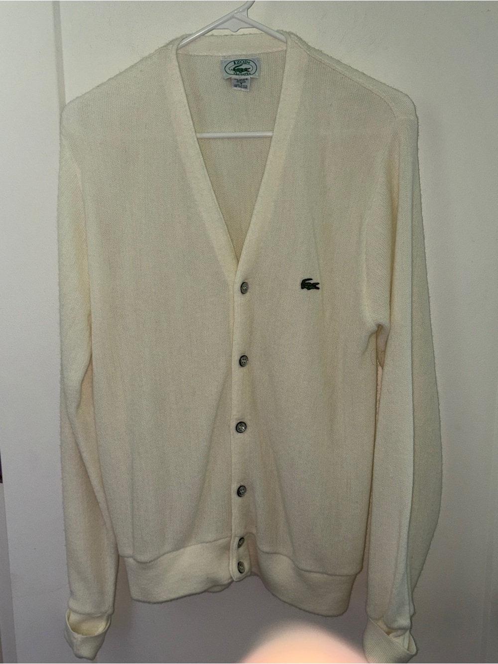 NWOT vintage Izod Lacoste cardigan sweater men's S Made in USA